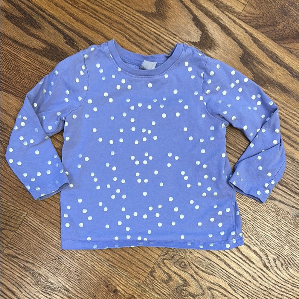 GUC Hanna Andersson Lavender Polka Dot Long Sleeve Tee; 3T